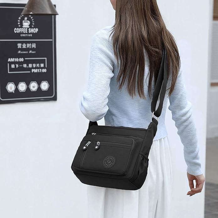 Simcat Damen Umhängetasche Nylon - Crossbody Tasche Mit Vielen Fächern