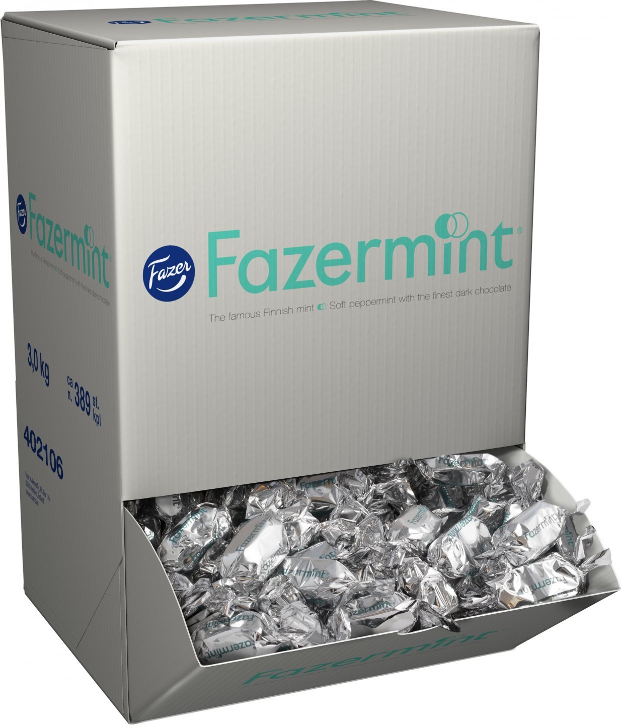Fazer Fazermint - Creamy - Mint - Dark Chocolate - Candies - Chocolates - Pralines - Box 3,0 kg