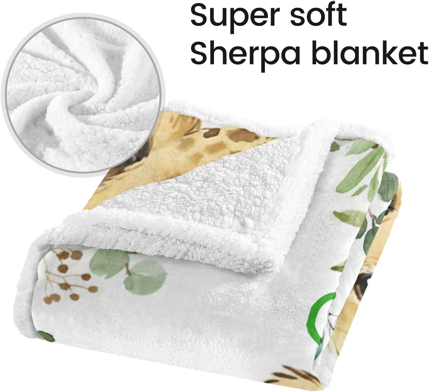 Woodland Forest Tiger Personalized Sherpa Baby Blankets for Boys Girls,Soft Newborn Naps Custom Name Blanket for Shower Gift 50x60 in