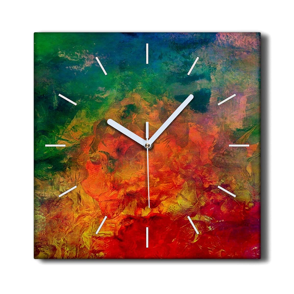 Horloge murale silencieuse toile 30x30 anti tic-tac salon moderne Coloray