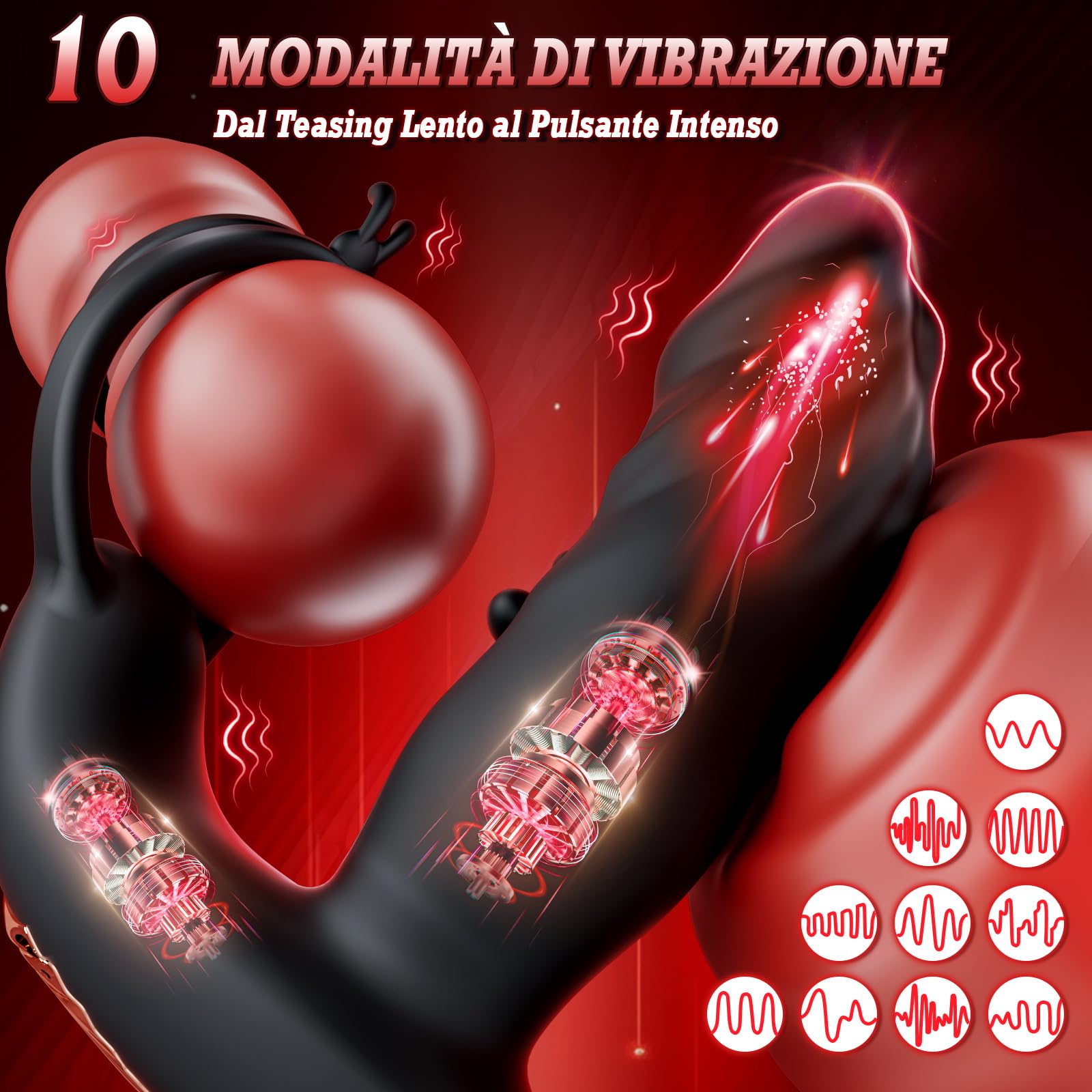 Anale Vibratore Sexytoysys Dilatatore Uomo - Plug Stimolatore Prostata Dildo Sex Toys, Vibratore Prostatico con Telecomando Massaggiatori, Gay Giochi Erotici Professionali con 10 Modi di Percussione