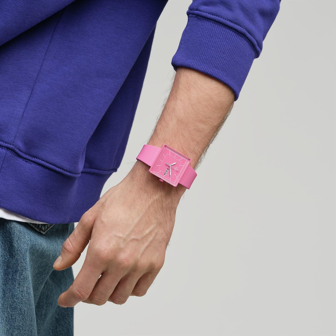 Swatch Square Bioceramic Unisex Watch Casual Bioceramic Pink Quartz Waterproof What If...Rose?