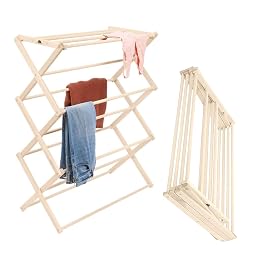 Pennsylvania Woodworks Premium American Maple Clothes Drying Rack - Handcrafted in Pennsylvania - Solid Wood Construction, Collapsible, Eco-Friendly Laundry Solution (Large)