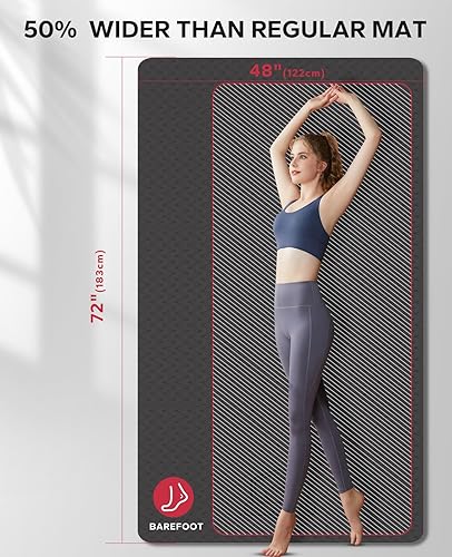 Miniatura 2 de HAPBEAR Extra Large Yoga Mat - 72"x48"78"x54", 14" & 13" Thick, Non-Slip, Durable, Eco-Friendly, Wide Exercise Mat for Home Workouts, Yoga, Pilates,