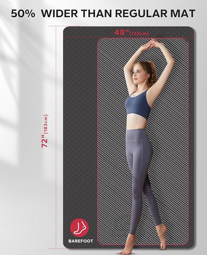 Hapbear colchoneta grande para yoga 72x48 pulgadas 6 mm miniatura 2