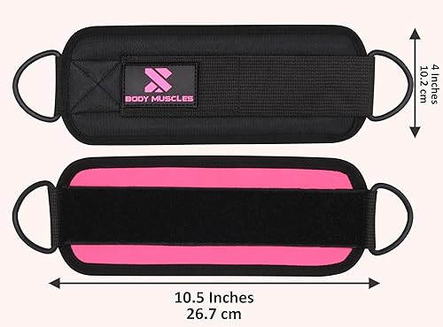Miniatura 20 de Correas de tobillo para máquinas de cable para mujeres y hombres – Accesorio de cable de tobillo para gimnasio para patadas, entrenamientos de Negro