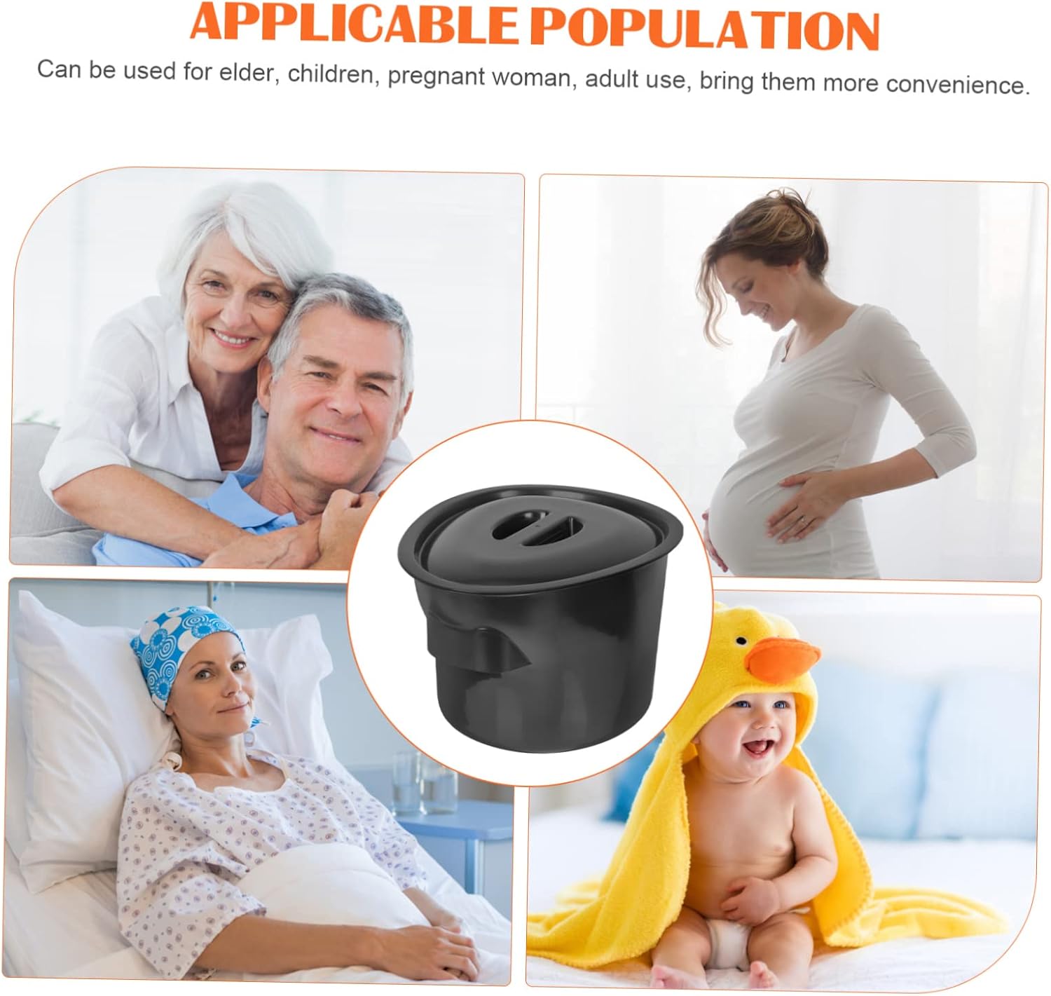 SECFOU Chamber Pot with Lid Urine Bucket for Bedridden Patients Clean Portable Spittoon for Household Use for Seniors and Pregnant Women