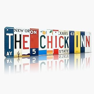 The Chick Inn All-Aluminum Metal Sign – Vintage License Plate Style Wall Decor for Kitchen, Farmhouse, Restaurant, Garden, Chicken Coop Decorations – 16 x 4 Inch