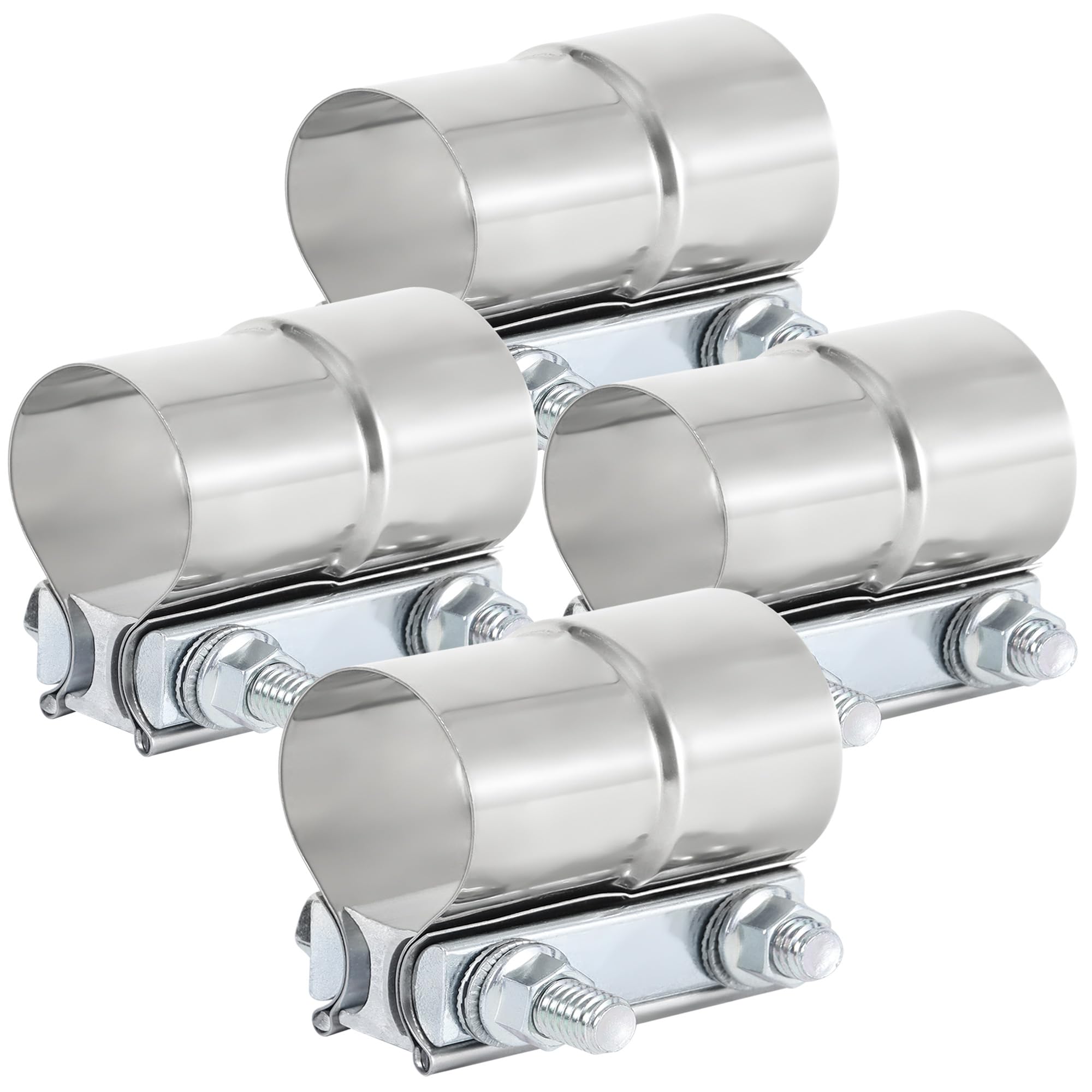 2 Inch Exhaust Clamp, Lap Joint Exhaust Band Clamp Sleeve Coupler Stainless Steel(4Pcs)