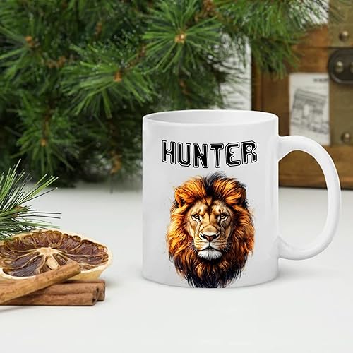 Miniatura 4 de Taza de café de león personalizada con nombre y texto, regalos para hombres, mujeres, amantes del león, taza de café personalizada con acento Leo de