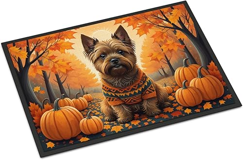 Caroline's Treasures DAC1031MAT - Tapete de otoño Cairn Terrier de 18 x 27 pulgadas, para interiores y exteriores, para entrada, antideslizante,