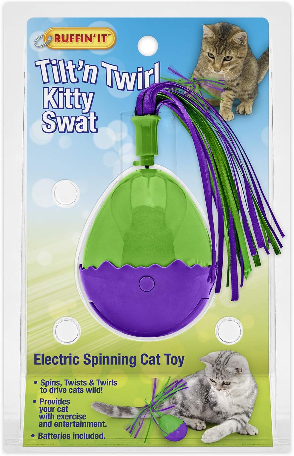 Tilt 'n Twirl Kitty Swat Electric Spinning Cat Toy