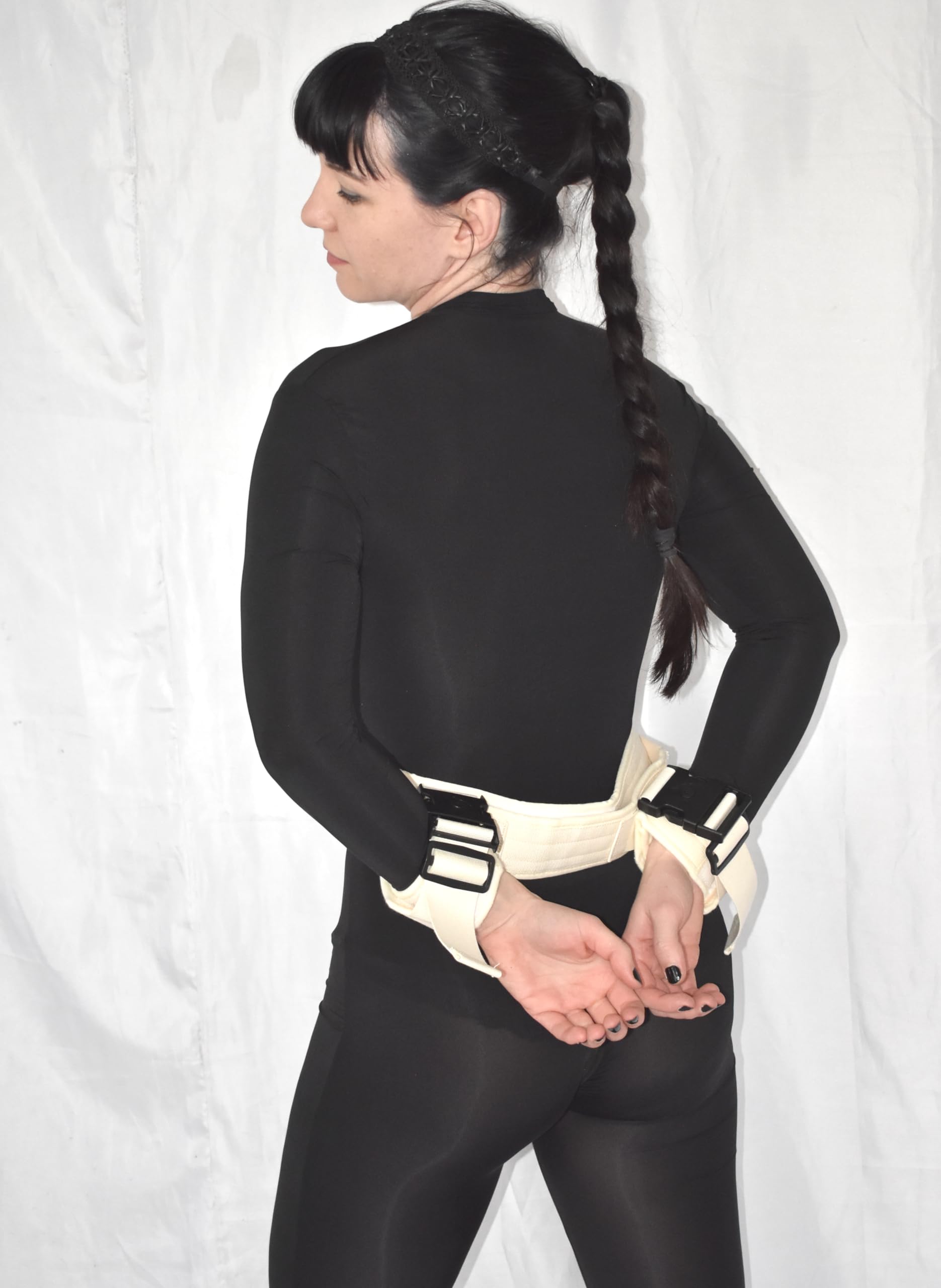 Ceinture clinique verrouillable – Menottes abdominales, Sub | Taille réglable & 2 clés incluses – Set bondage clinique, jeu de rôle fétichiste pour Dominant & Soumis