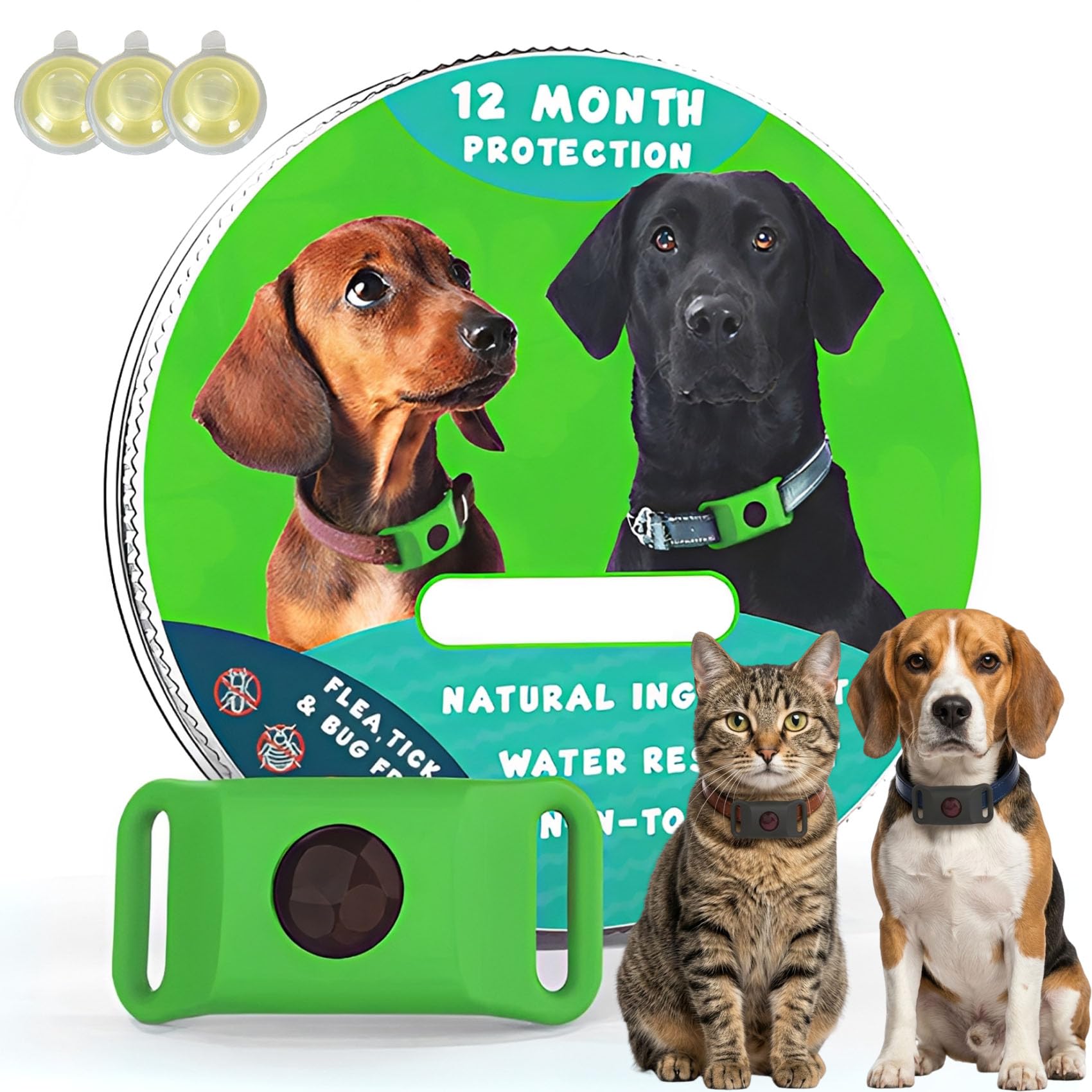 PawFectHaven Flea and Tick Pendant - 2026 New Natural Pet Anti-Parasite Collar Tag with 3 Replaceable Capsules, Long-Lasting Daily Protection, Lightweight Comfort Design for Dogs & Cats