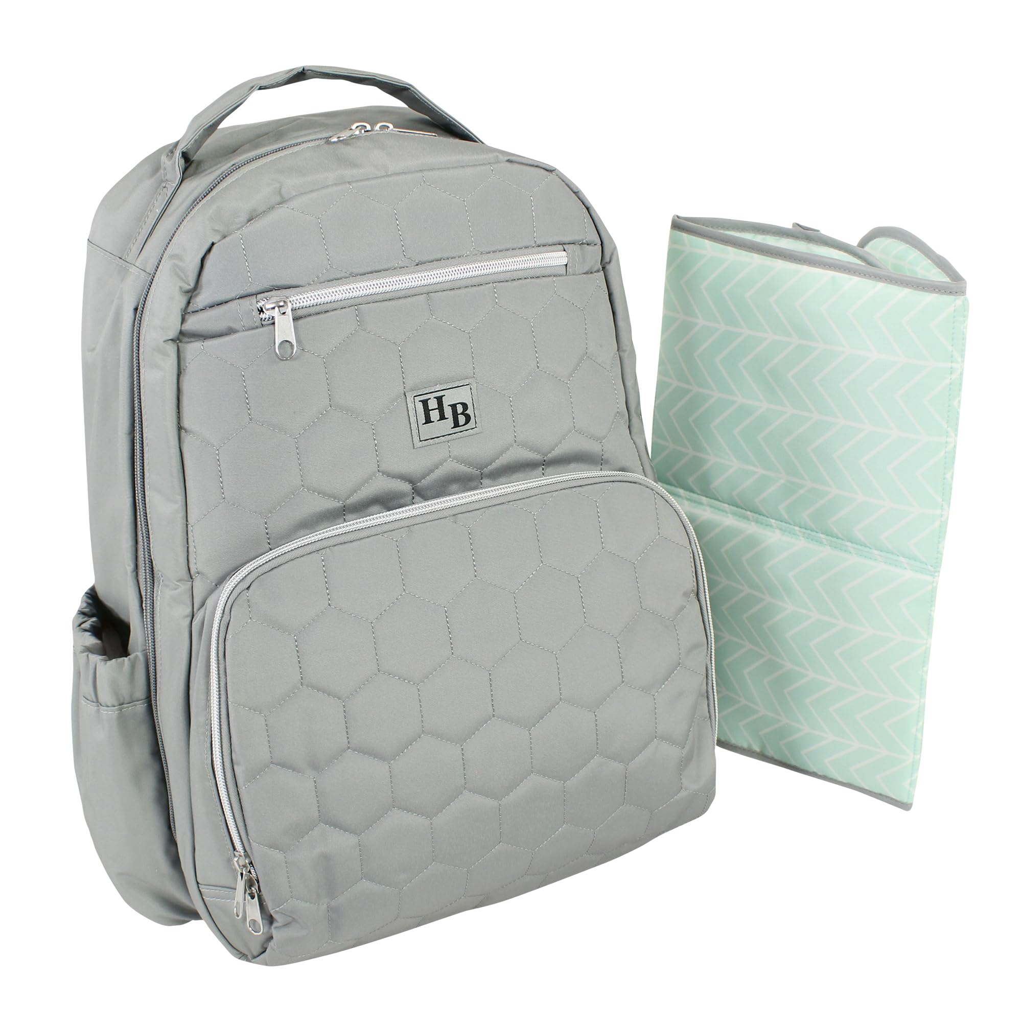 Hudson Baby Zaino per pannolini e fasciatoio, unisex, grigio, taglia unica