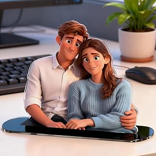 VEELU Personalisierte Cartoon Figuren aus Foto, 3D Figuren vom Foto aus Acryl oder Holz, Fotogeschenke Personalisierte Valentinstag Jahrestag Geschenke für Familie, Freunde & Paare