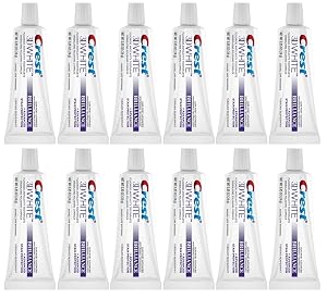 Crest 3D White Brilliance Toothpaste Vibrant Peppermint Travel Size 0 85 oz 24g - Pack of 12