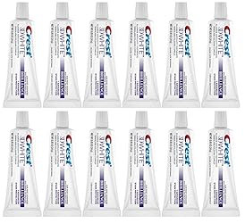 Crest 3D White Brilliance Toothpaste, Vibrant Peppermint, Travel Size, 0.85 oz (24g) - Pack of 12
