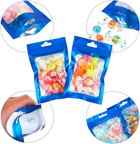 Miniatura 4 de Bolsas Mylar de almacenamiento para alimentos, 100 unidades con cierre hermético, resellables, con ventana transparente, para granos de café, bolsa