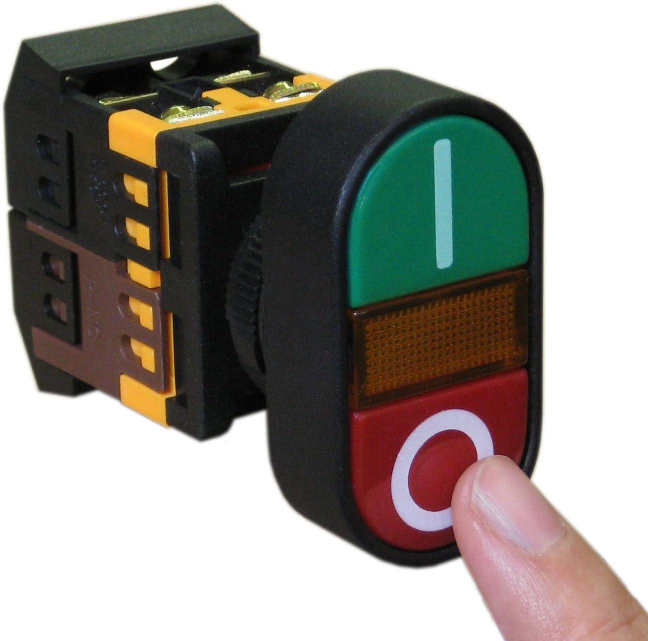 AceCrew ON/Off, Start/Stop Push Button Switch with Light Indicator, Momentary Switch Red/Green Oval for Home and Industrial Equipment