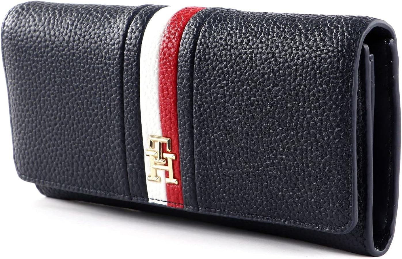 Tommy Hilfiger Women TH Emblem Large Flap Corp Wallets, Space Blue 