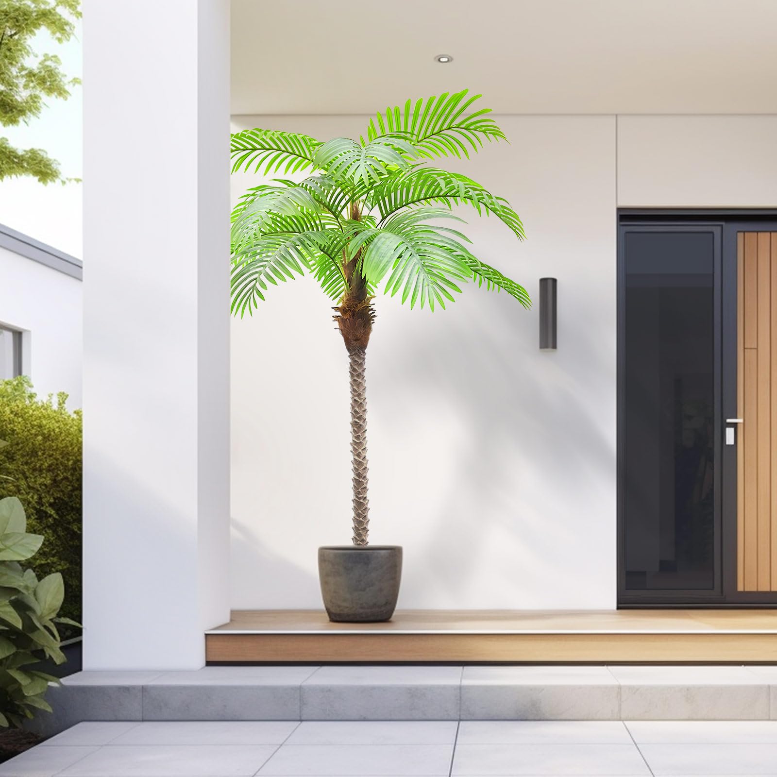 Palma Artificiale Canna Dorata 1,2m – 2 Piante Finte Con Vaso – Verde Tropicale Per Casa E Ufficio - 3