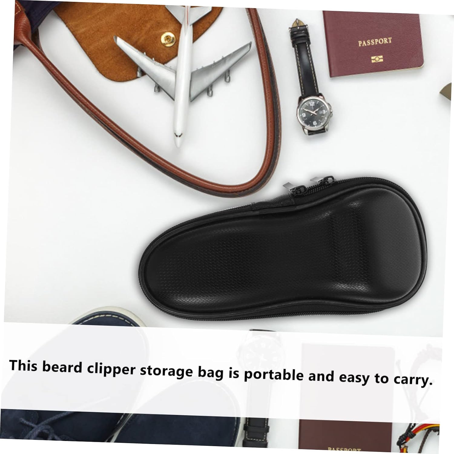 Electric Razor Storage Case Waterproof Shockproof Dustproof Shaver Pouch for Travel Compact Carrying Bag for Men’s Grooming Essentials