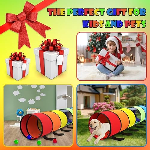 Miniatura 6 de Túnel de juego para niños pequeños de 1 a 3 años, colorido túnel de bebé desplegable para que los niños gateen a través de 6 pies con malla