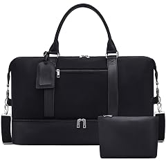 Oeihuivt Weekender Bags for Women - 21 Inch Large Travel Duffel Bag 2-Piece Set with Shoe Compartment Heavy-Duty