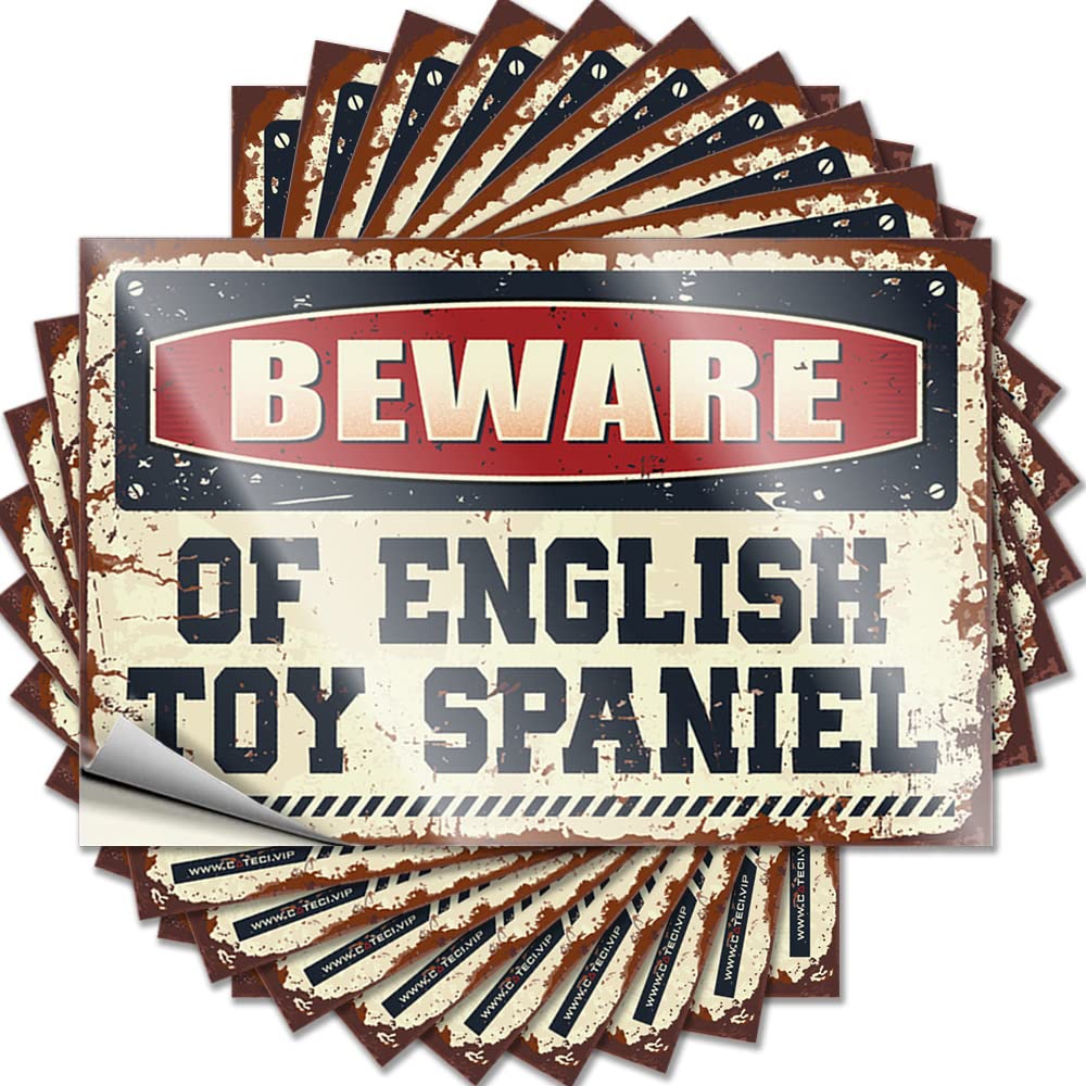 Lettering Sticker Bottle Personalized Beware of English Toy Spaniel for Girl - Cool Easy Peel Removable(6X9CM)