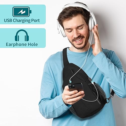 Miniatura 4 de OSOCE Mochila de hombro impermeable antirrobo bandolera en el pecho bolsa mochila bicicleta deporte