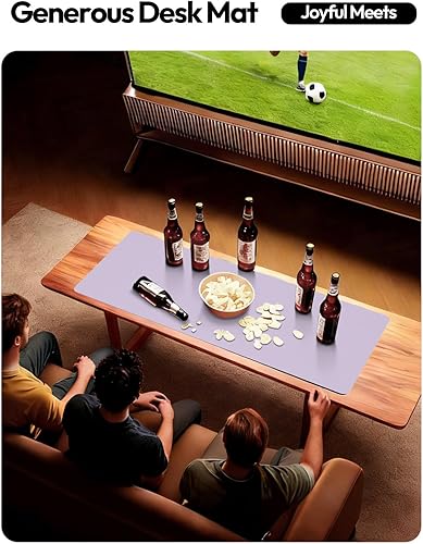 Miniatura 7 de YSAGi Protector de escritorio de cuero, tapete de oficina, alfombrilla grande para ratón, secante de cuero PU antideslizante, almohadilla para