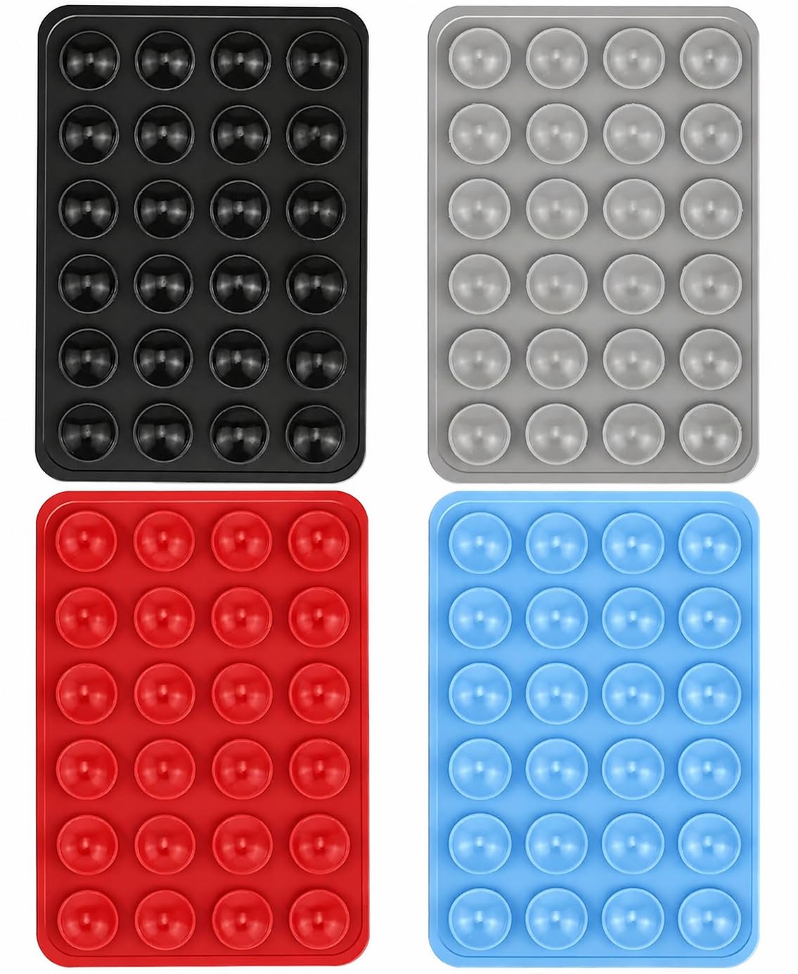 Silicone Suction Phone Case Grip Holder for Hands-Free Video Recording, Mirror & Shower Compatible Mobile Accessory (Pack of 4) (Sky Blue,Black,Red,Grey)-image-36