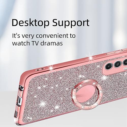 Miniatura 5 de Kudini Funda protectora para Moto G Stylus 5G 2022 para mujer con purpurina de cristal suave con diseño de mariposa corazón floral transparente con