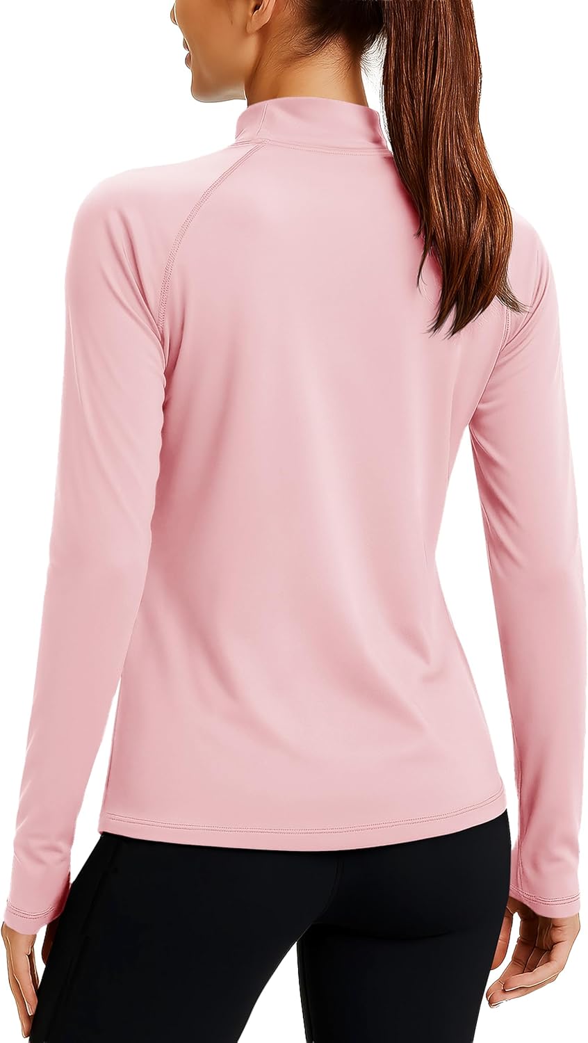 TACVASEN Women's Thermal Shirts Mock Turtle Neck Long Sleeve Undershirt Fleece Warm Athletic Tops Winter Base Layer - Image 2