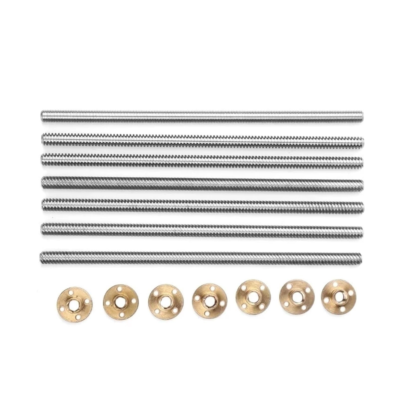 Husillo de bolas, husillo de bolas de guía lineal 1 pieza de tornillo grande con rosca trapezoidal precisión acero inoxidable T14*3 Tuerca cobre(250mm)