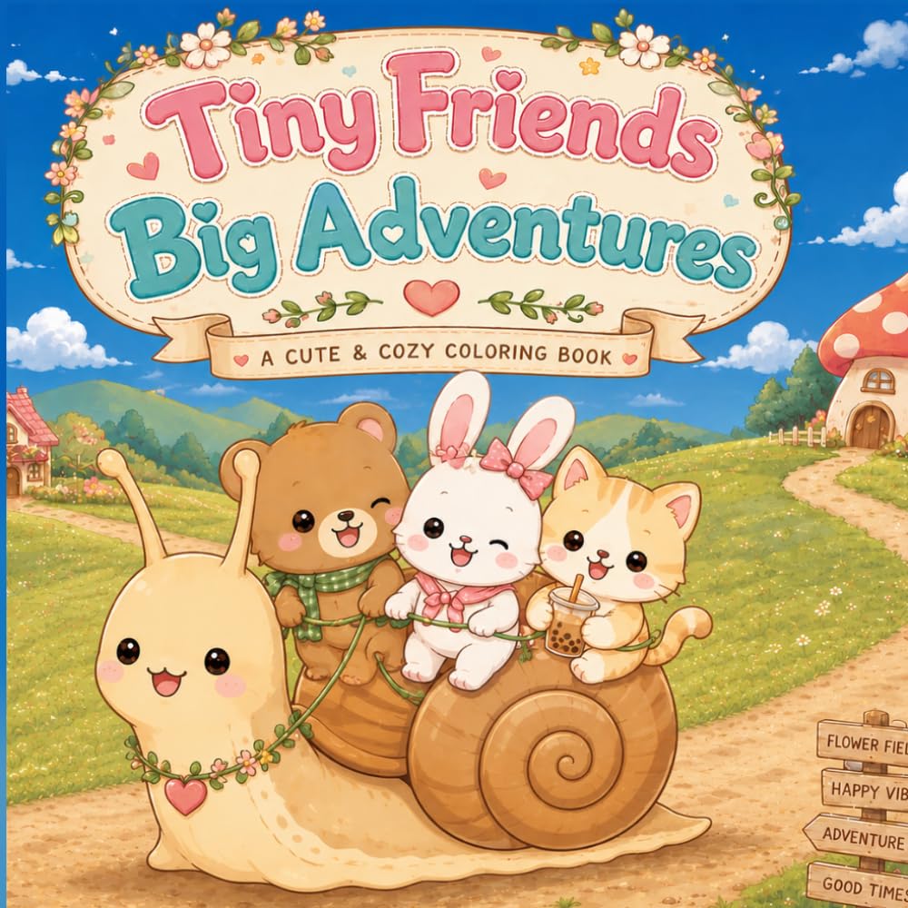 Tiny Friends Big Adventures: 40 Cozy Scenes Filled with Tiny Friends and Whimsical Adventures