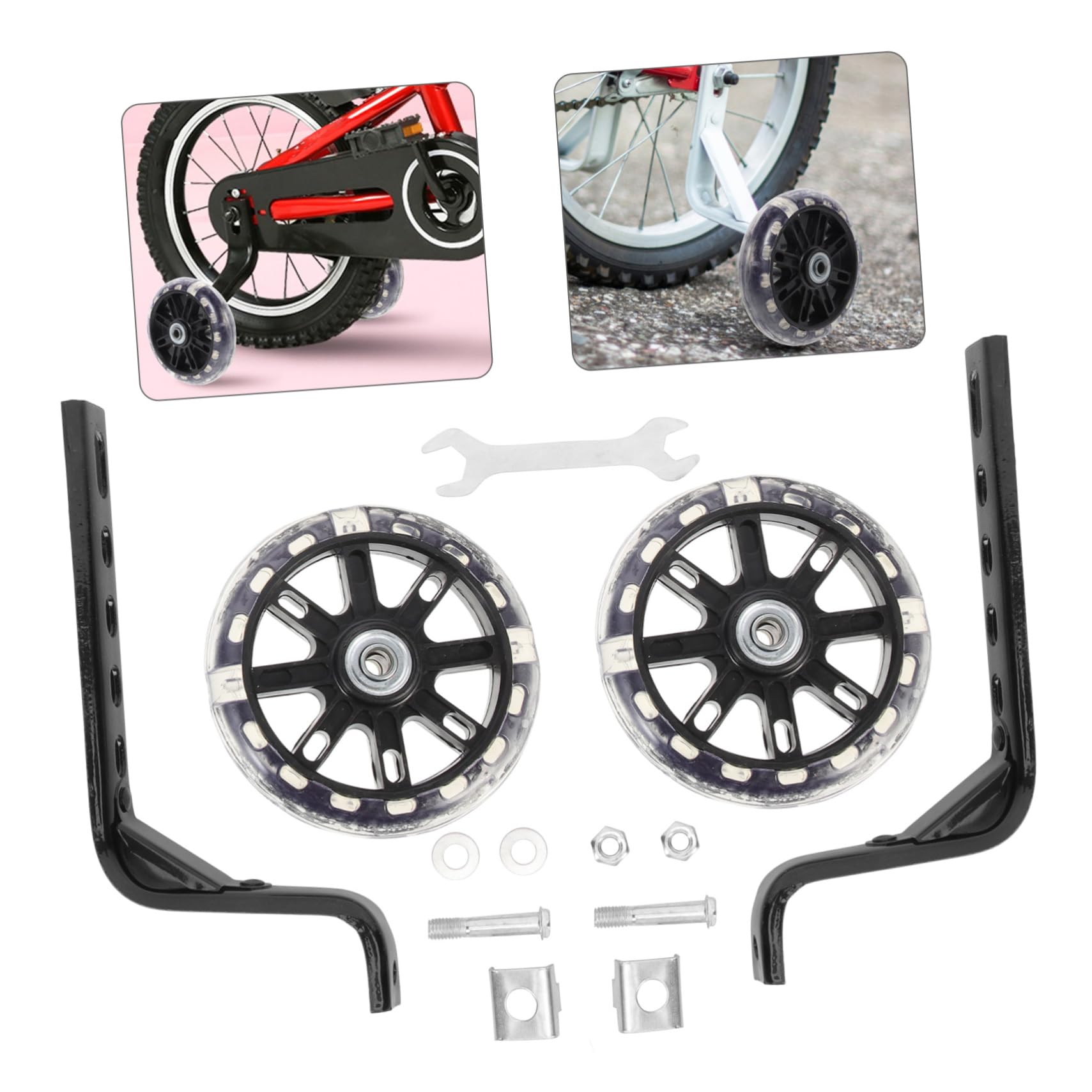 VANZACK 2piezas Ruedines De Bicicleta para Ruedas De Brillantes Compatibles Bicicletas De Instalación Rápida y Resistente para Aprendizaje y Seguridad Infantil