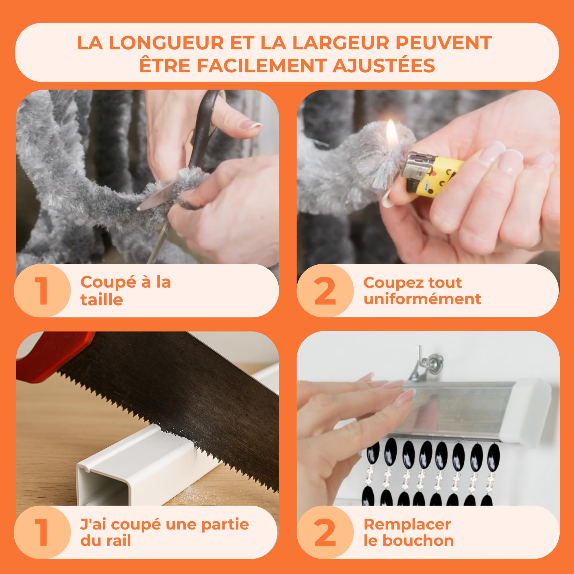 Trente Rideau à Perles Duo - Moustiquaire pour fenêtre - Différentes Tailles et Couleurs - pour Porte de Balcon - avec Perles Anti-Insectes - Noir - 100 x 225 cm