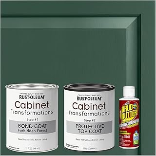 Rust-Oleum 393607 Cabinet Transformations Complete Coating Kit, Quart, Satin Forbidden Forest
