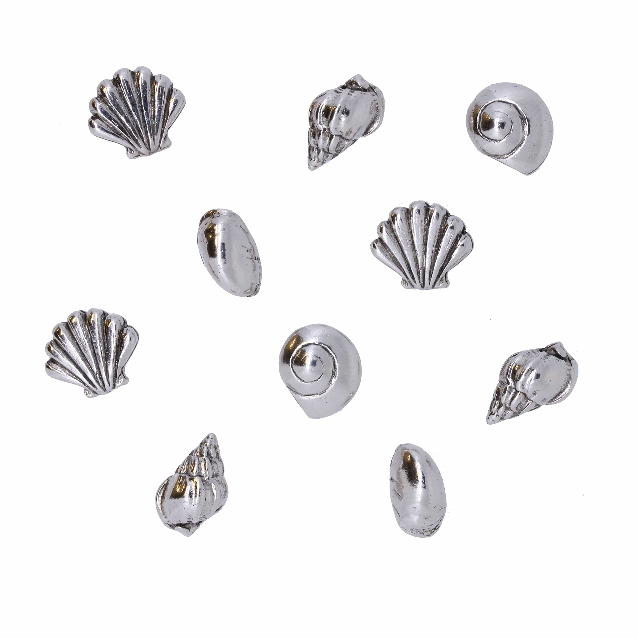 Seashell Pushpins - Silver Finish