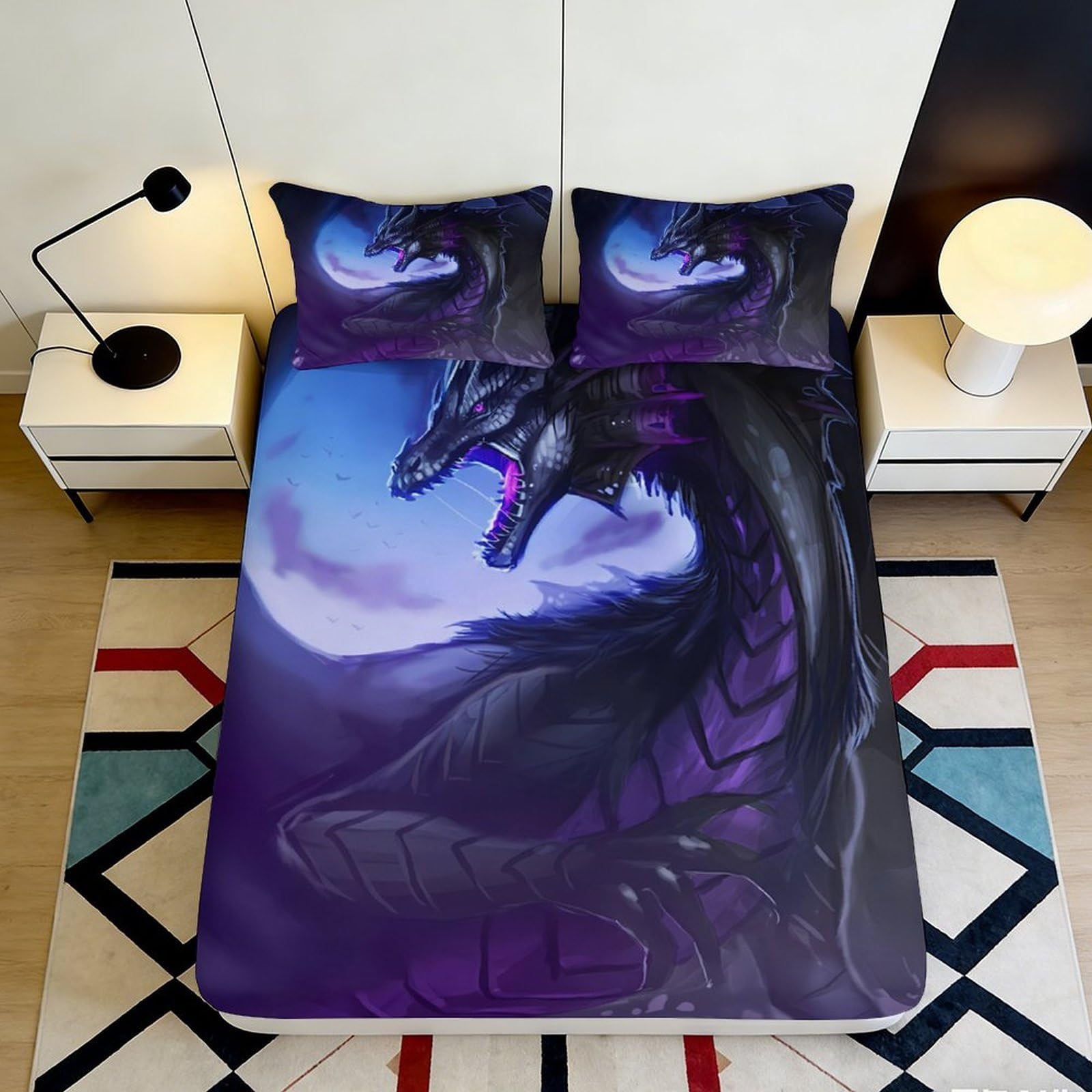 3D Printed Circus Lion Microfiber Fitted Sheet Non-Slip Deep Pocket Bedroom Mattress Fitted Cover for Adults 180x200x25cm