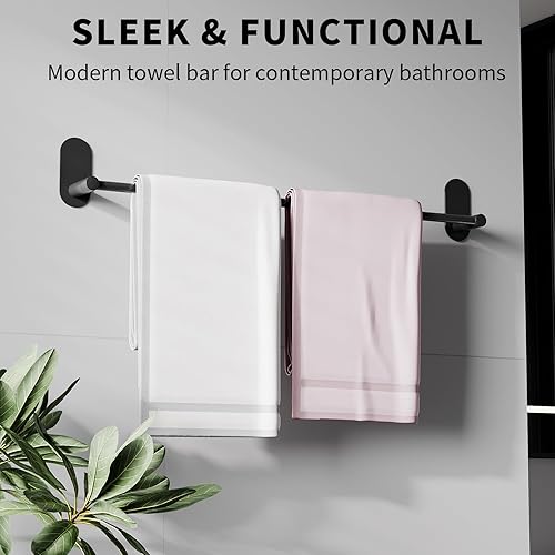 Miniatura 2 de Toallero autoadhesivo para baño, acero inoxidable de 24 pulgadas y aleación de zinc, sin taladro, toallero resistente, para cocina, gabinete,