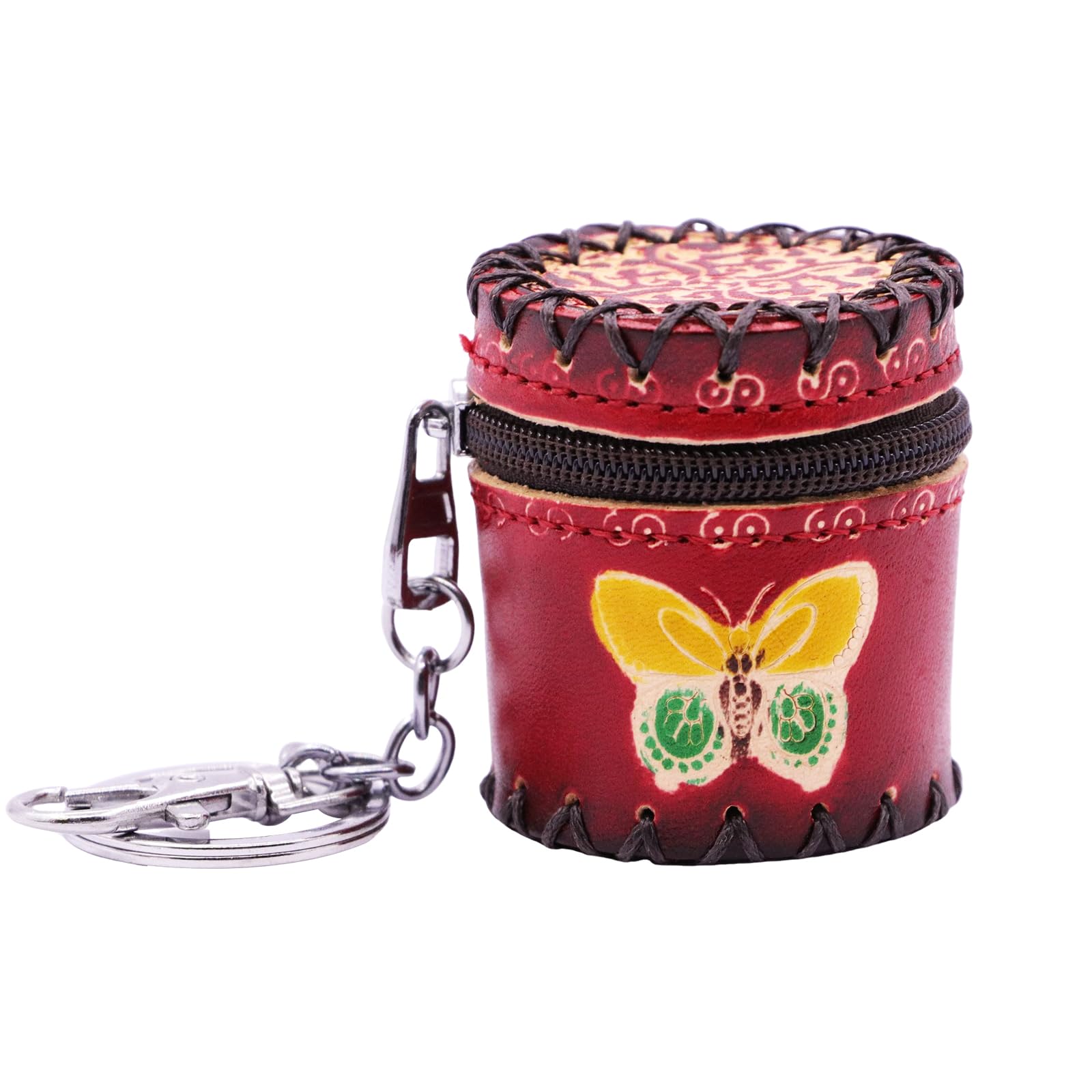 Mini boîte à bijoux en cuir rouge, étui de voyage pour boucles d'oreilles et bagues