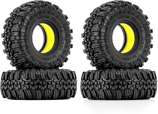 INJORA 1.0 Silicone Rubber Inserts and S5 Rock Crawling Tires for TRX4M SCX24 1/18 1/24 RC Crawler Car Upgrade