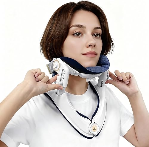 Zenopax - Estirador de cuello, dispositivo de tracción cervical 2 en 1 para soporte de cuello y alivio del dolor, adecuado para uso doméstico,