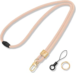 Fishent Lanyard, Cute Neck Lanyards for Keys ID Badges Holder, Keychain Key Teacher Lanyard with Safety Breakaway Buckle for Women Men, Pink Sand