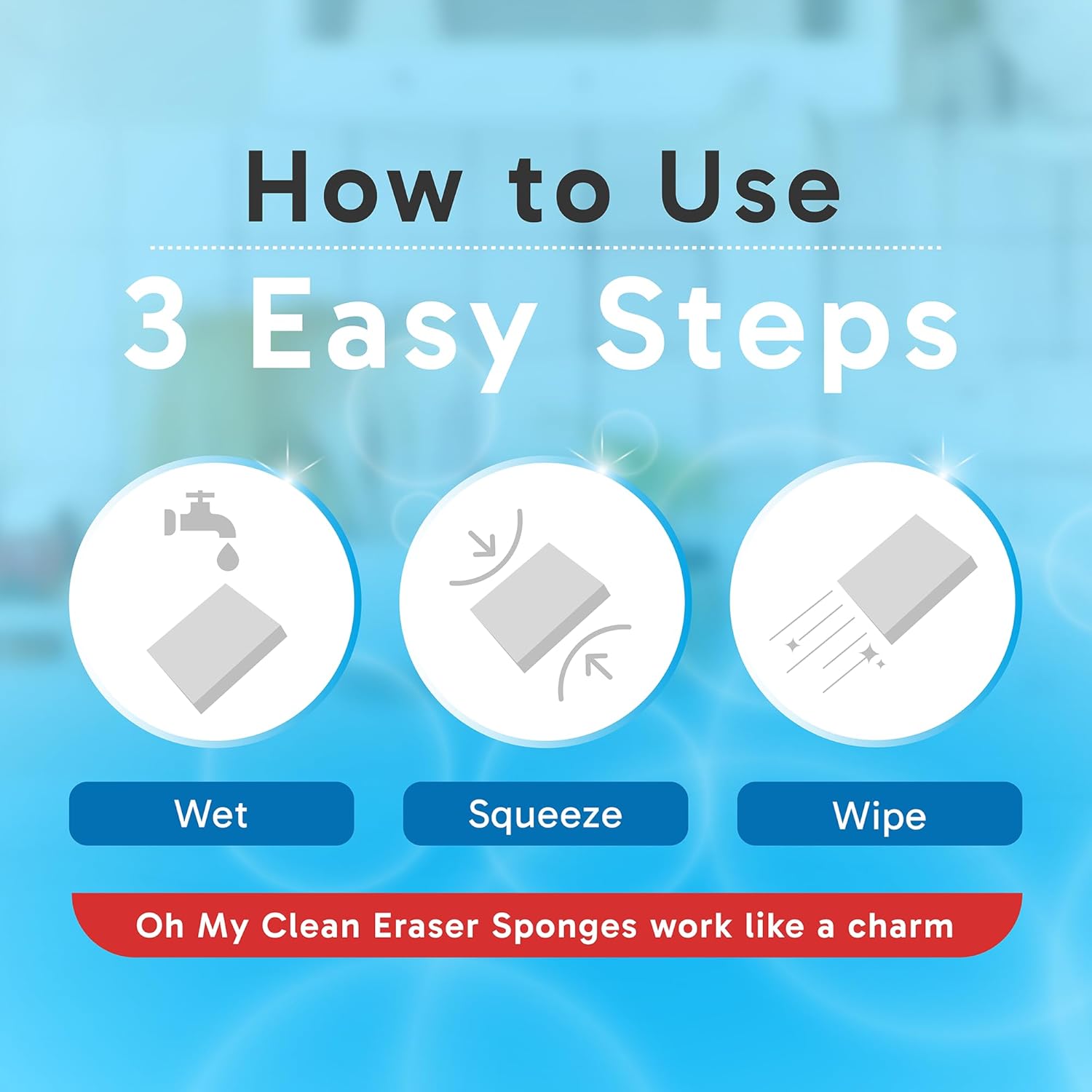 (100 Pack) Extra Large Eraser Sponge – Extra Thick, Long Lasting Magic Melamine Cleaning Sponges in Bulk – White Foam Pads for Walls, Kitchen, Bathroom, Floor & Baseboard Cleaner