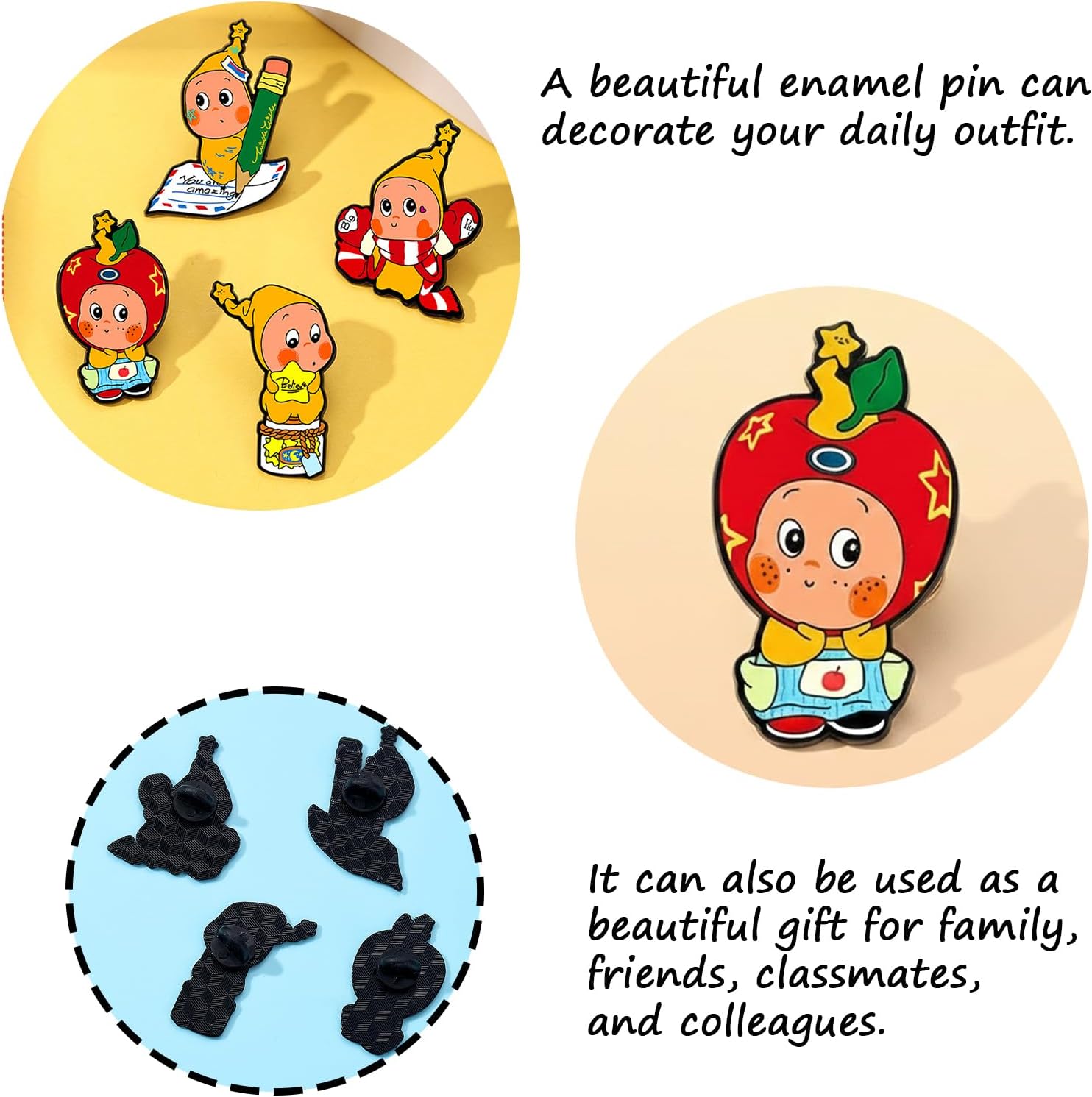 5Pcs Cartoon Capybara pin, Cute Animal Enamel Pin, Birthday Cake Donut Coffee Corn Roll Lapel Pin Alloy Backpack Pin Enamel Badge Suitable for Daily Decoration Clothes Sweater Hat Bag Collection Party Gift image 4