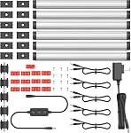 Lumières LED sous le comptoir à brancher GETINLIGHT de 12 pouces pour cuisine, blanc doux 3000K, paquet de 6, IN-0110-26-SN